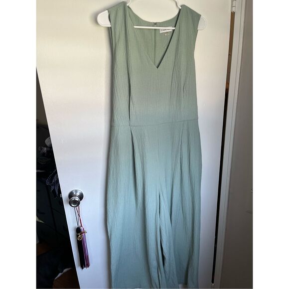 Calvin Klein Womens Size 16 Romper Light Green Stretch Lightweight Spring NEW